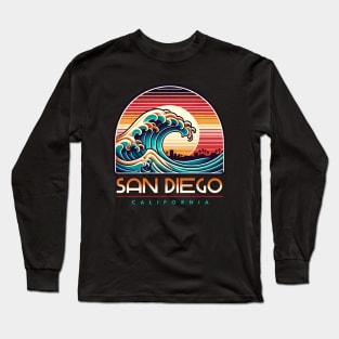 San Diego California Vintage Sunset Long Sleeve T-Shirt